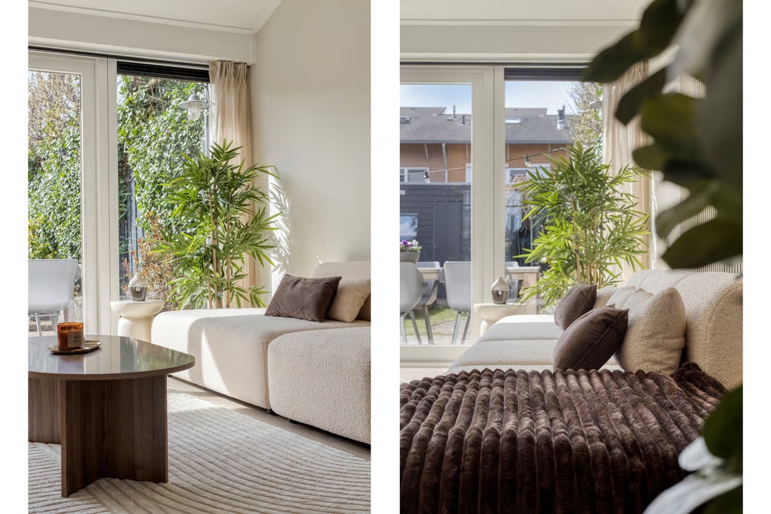 Gestylede woonkamer met meubels